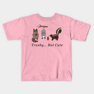 Trashy But Cute - Raccoon, Opossum, & Skunk Kids T-Shirt